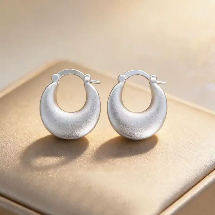 Boucles d'oreilles en argent Sterling 925 pour femmes, rondes brillantes géométriques, bijoux à la m