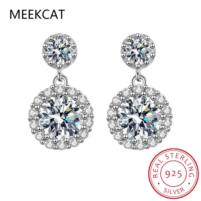 Boucles d'oreilles Moissanite 1ct pour femmes