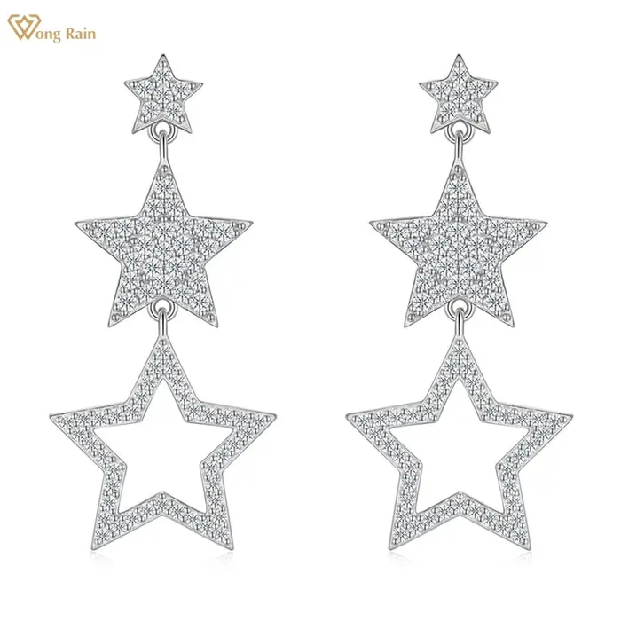 Wong Rain – boucles d'oreilles en argent sterling 925 scintillant