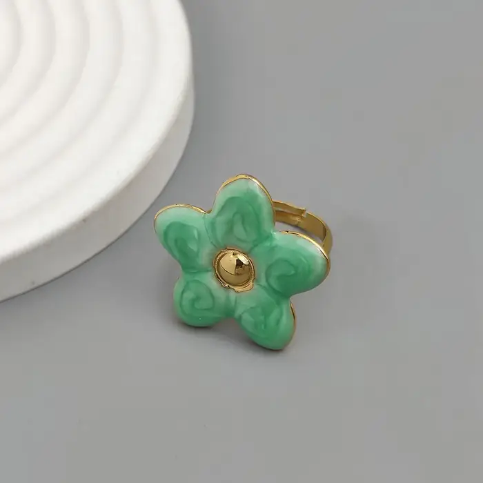 Bague en émail cinq couleurs pour femmes