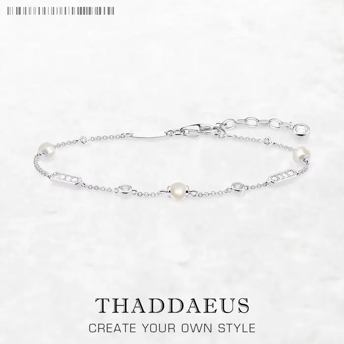 Bracelet perle d'eau douce et pierre blanche en argent Sterling 925, bijoux fins, cadeau classique p