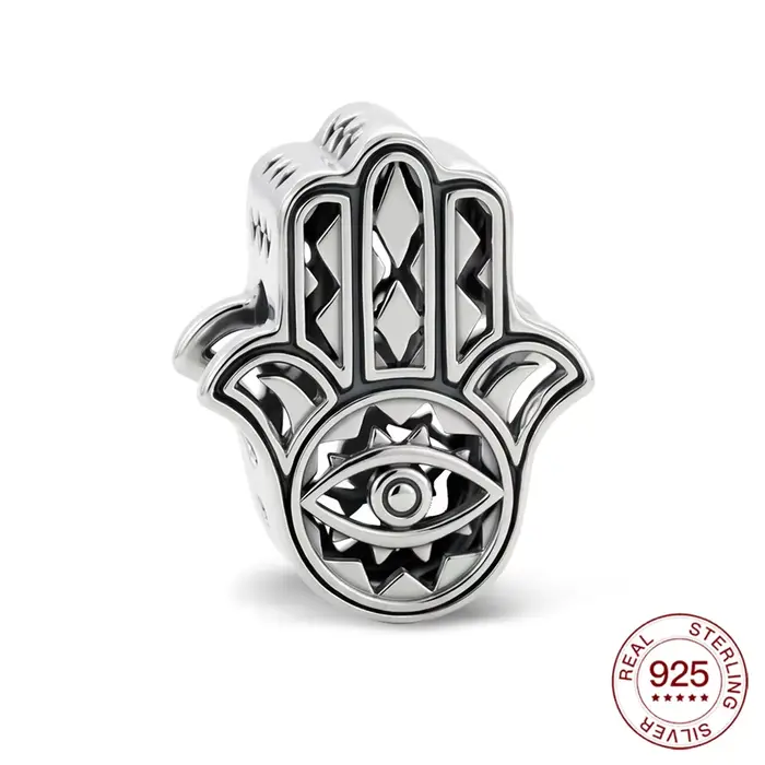 Breloques en argent Sterling 925, perles à la main de Fatima, adaptées aux bracelets originaux, à fa