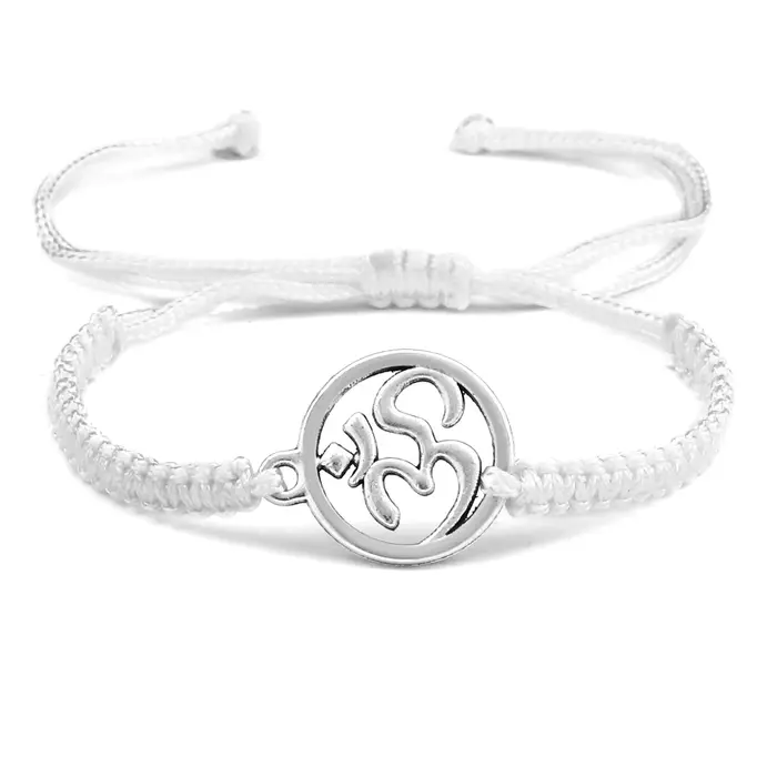 Bracelets tressés faits à la main, symbole OM, Bracelet de prière bouddhiste pour femmes et hommes, 