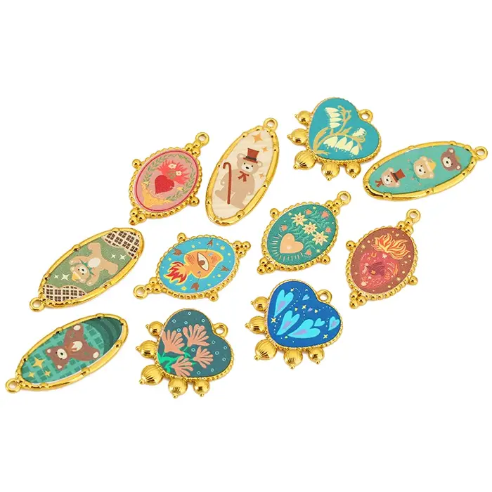 3 pièces en acier inoxydable émail coloré petit ours/amour breloques pendentifs pour Bracelets à bricoler soi-même bijoux boucles d'oreilles faisant des accessoires