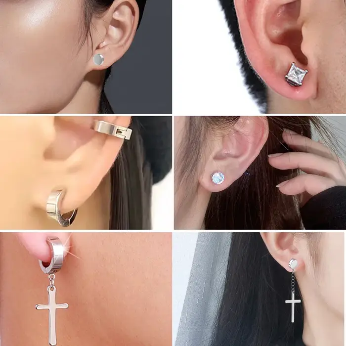 1 paire de faux cerceaux d'oreille à Clip