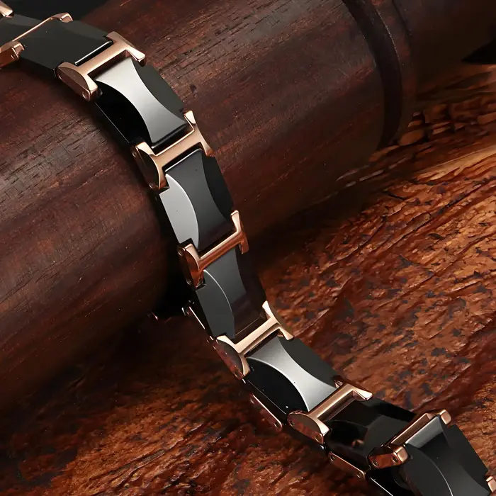 Bracelet ARADOO Premium en céramique avec titane acier inoxydable et tungstène pour homme et femme, élégant et multifonctionnel pour le fitness et le sommeil