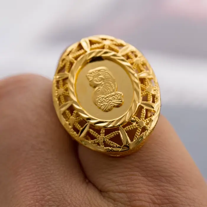 Wando Dubai – bagues couleur or pour hommes et femmes, bague vintage grande taille pour dames, bague