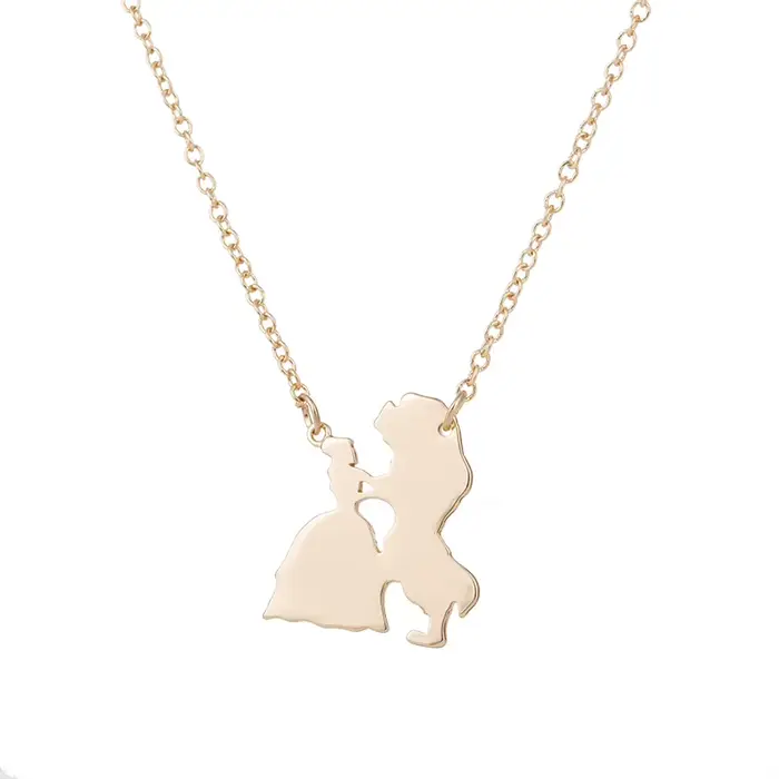 Nouveau Collier La Belle et la Bête 2025 pour Femme, Pendentif Prince Princesse, Accessoires Cadeaux