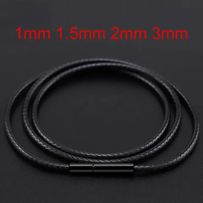 Collier chaîne en cuir noir pour bricolage femmes hommes