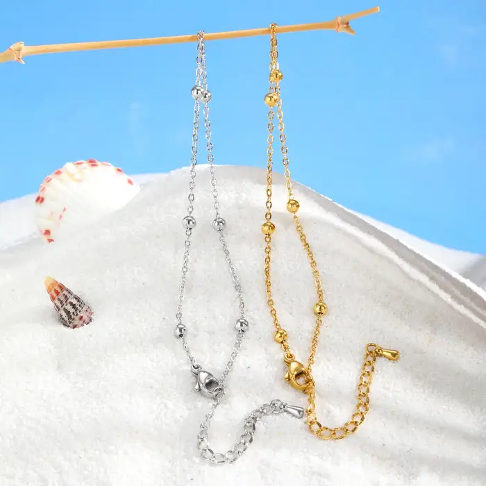 Bracelets de chaîne de cheville en boule de perles Boho pour femmes