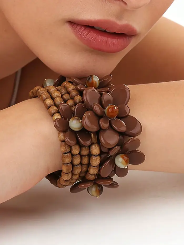 Bracelet de perles fait main avec fleur pour femme, bracelet de cheville vintage, accessoires de déclaration