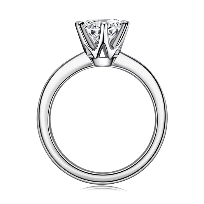Lnngy 8MM 2CT bague Moissanite avec certificat 925 bagues Solitaire en argent Sterling pour femmes f