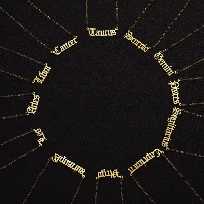 Collier avec 12 signes du zodiaque pour femmes