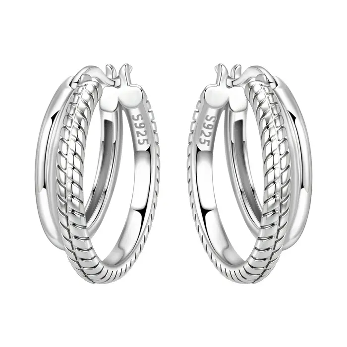 CYCUFF – boucles d'oreilles minimalistes en argent Sterling S925, double boucle, bijoux pour femmes,