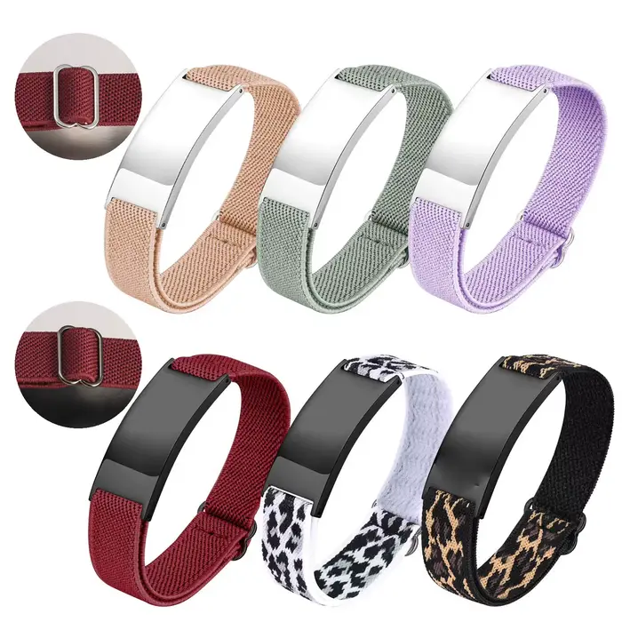 Bracelets avec texte d'image personnalisé, chaîne élastique réglable, bijoux d'identification personnalisés gravés, cadeau pour hommes et femmes