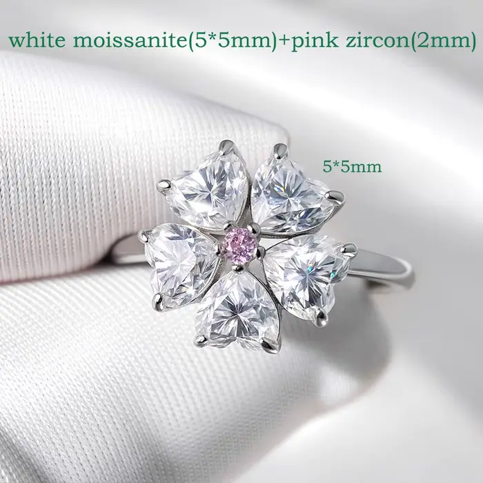 Smyoue 14K plaqué 6 pierres précieuses Moissanite anneaux pour femmes de luxe laboratoire de mariage diamant pur 925 argent bande bijoux fins femme bague GRA
