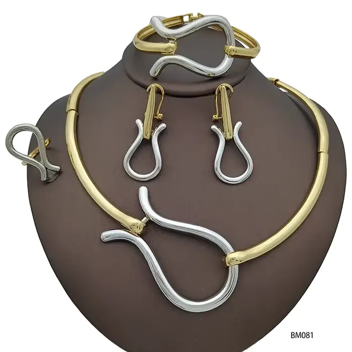 Ensembles de bijoux pour femmes, Design minimaliste classique, collier, boucles d'oreilles, Bracelet