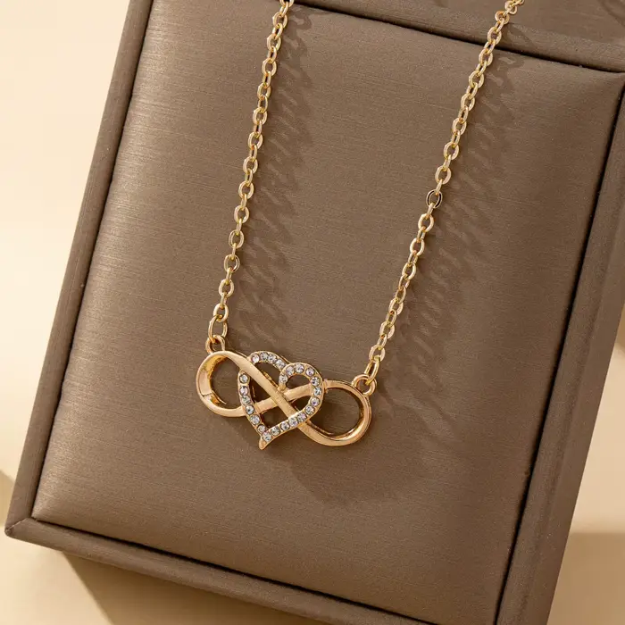 Collier pendentif cœur Love Forever, bijoux cadeaux pour la saint-valentin