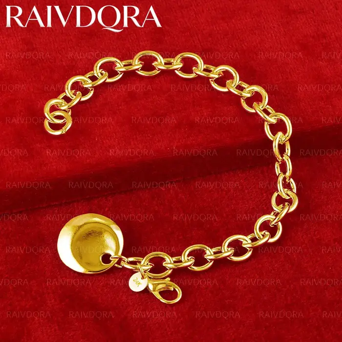 Bracelet Chaîne Plaqué Or 18 Carats Pour Hommes Femmes Bijou Mode Élégant Occasions Spéciales
