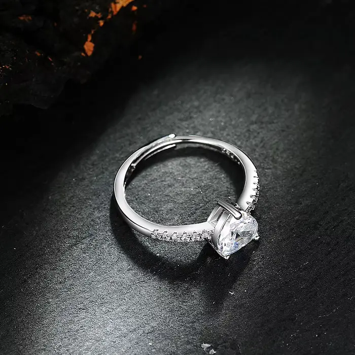 Bague en forme de cœur en argent Sterling 925 pour femmes
