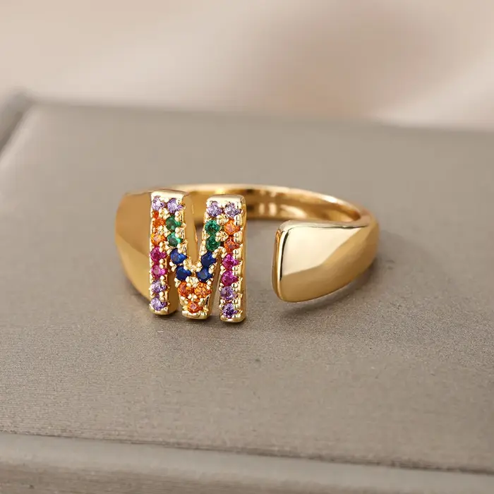 Bagues en zircon arc-en-ciel pour femmes