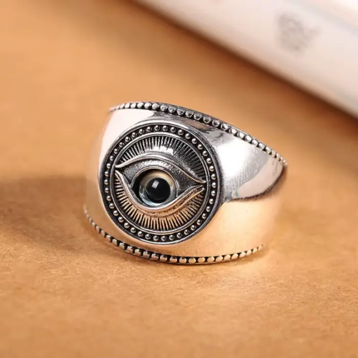 Bague en argent sterling 925 réglable, style vintage créatif, pour homme et femme, magnifique bague 