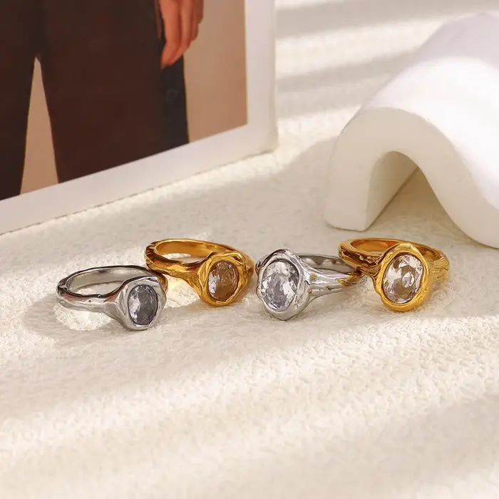 E.B.belle – grand anneau en Zircon de Style Simple
