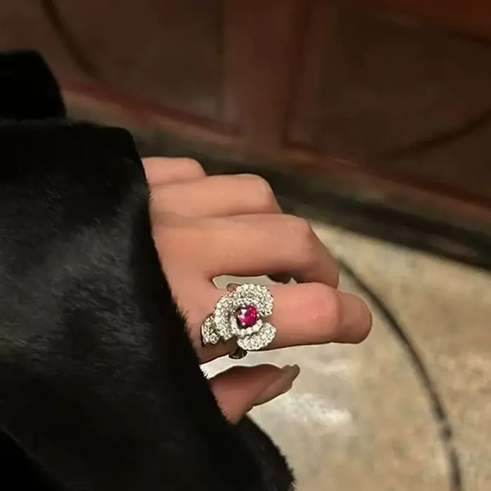 Bague ouverte vintage en argent sterling 925 pour femme