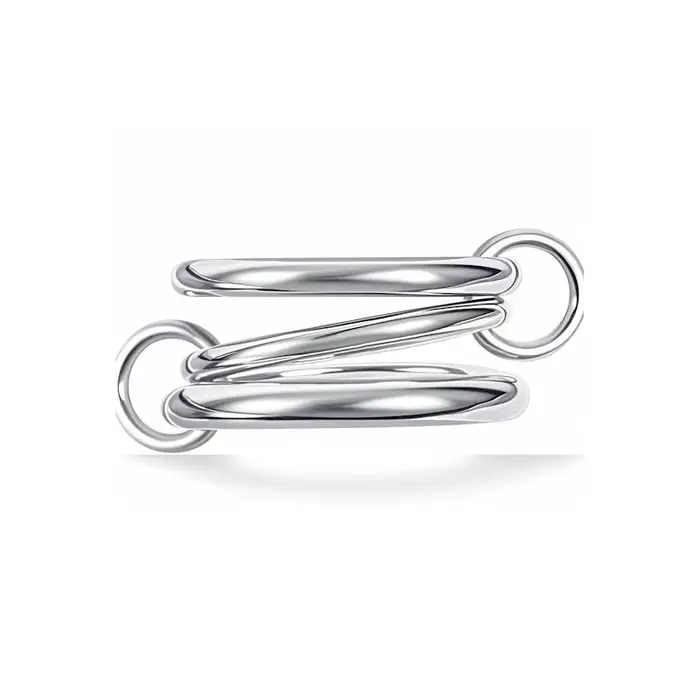 LATS – bague bicolore à trois anneaux en cuivre plaqué or 14K pour femmes, bijoux empilables de Styl