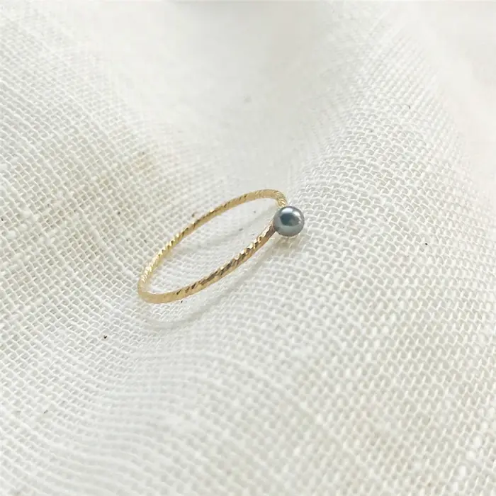 Bague en or 14K remplie de perles blanches boho élégante pour femmes occasions spéciales partis et mariages