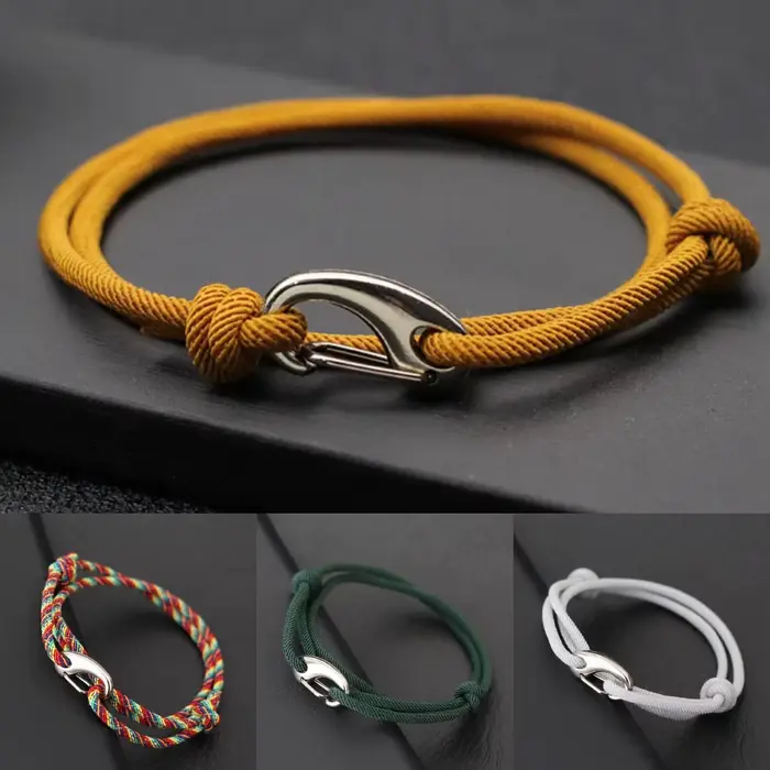 Bracelet marine à double couche en acier inoxydable pour homme et femme style décontracté occasionnellement marin élégant à offrir pour toutes les occasions