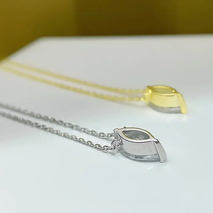 Lnkry – collier Moissanite taille Marquise pour femmes