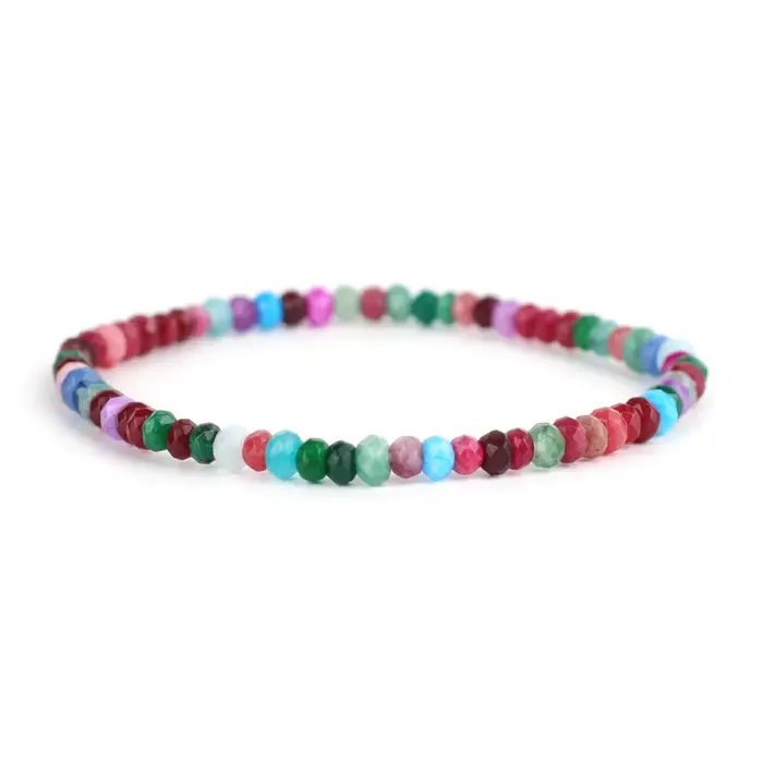 Bracelet de perles de pierres précieuses colorées pour hommes et femmes, empilable, Style bohème, pe