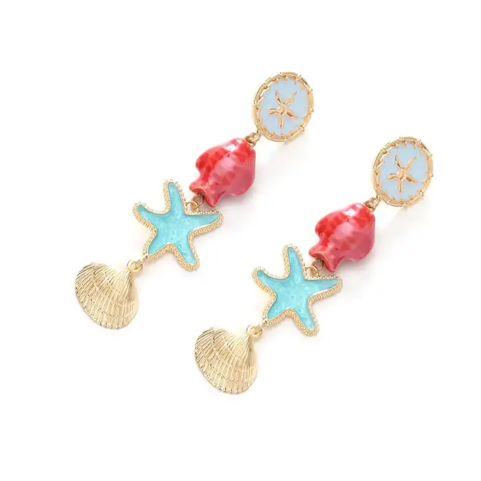 Boucles d'oreilles pendantes longues en céramique pour femmes
