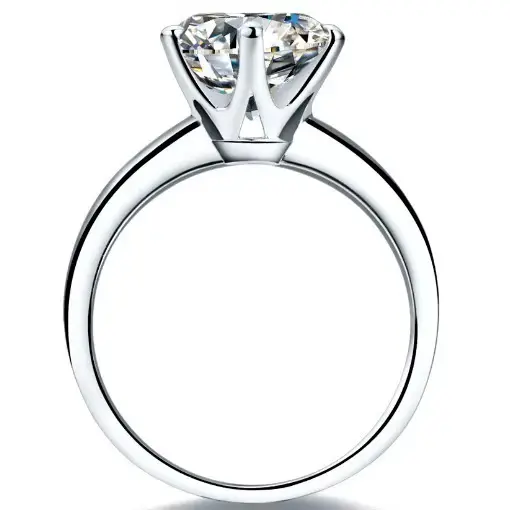 Bague de fiançailles en or blanc massif 18K 750