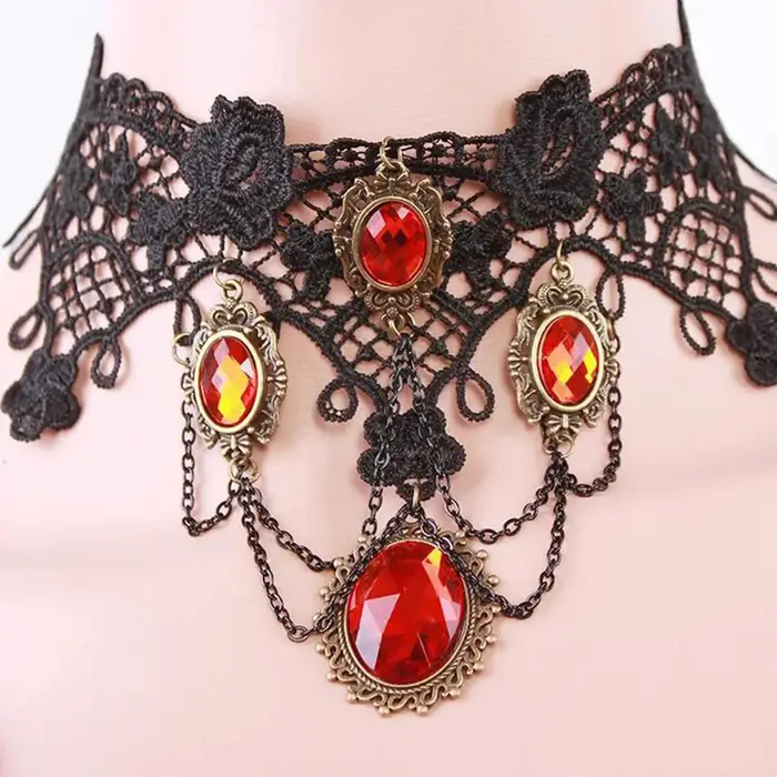 Dame Sautoirs Court Gothique Femmes Cou Bijoux Accessoire Fille Dentelle