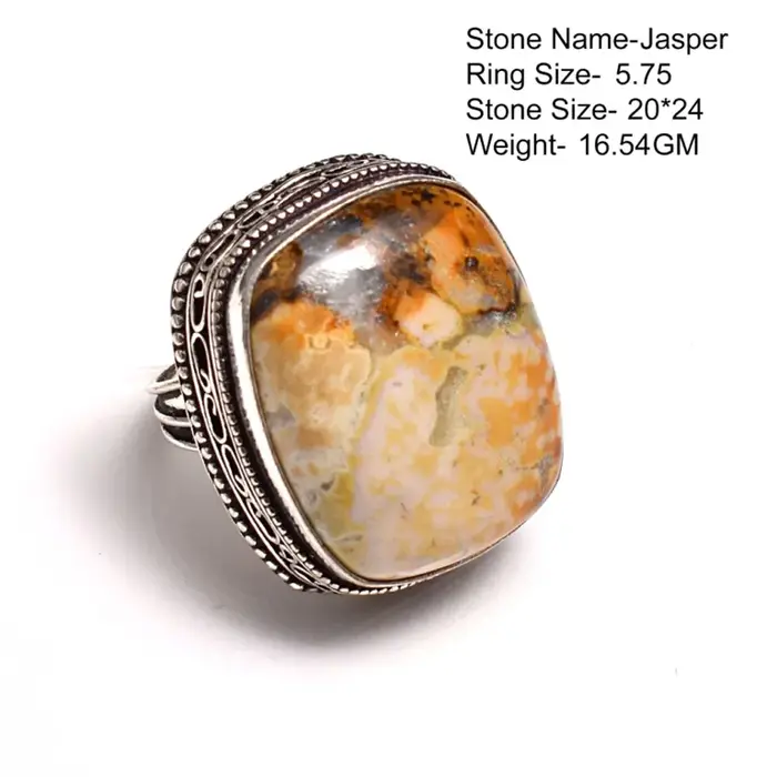Bague en agate jaspe véritable