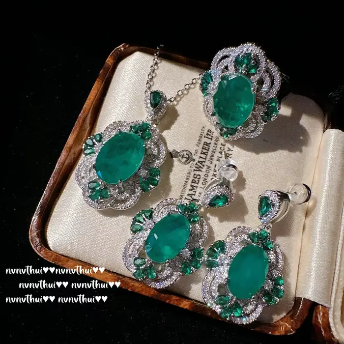 Ensemble de bijoux de mariage en argent 925 pour femme