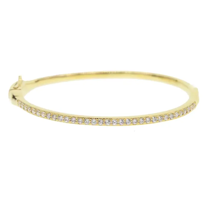 Bracelets joncs luxueux en or et rhodium bicolore avec micro-pavé de zirconiums, bijoux de mariage, 