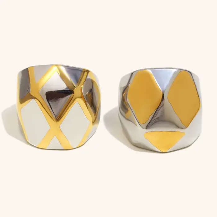 La. Muses – bague sphérique tridimensionnelle en acier inoxydable pour femmes, couleur mixte, plaqué or PVD, accessoires de bijoux à la mode