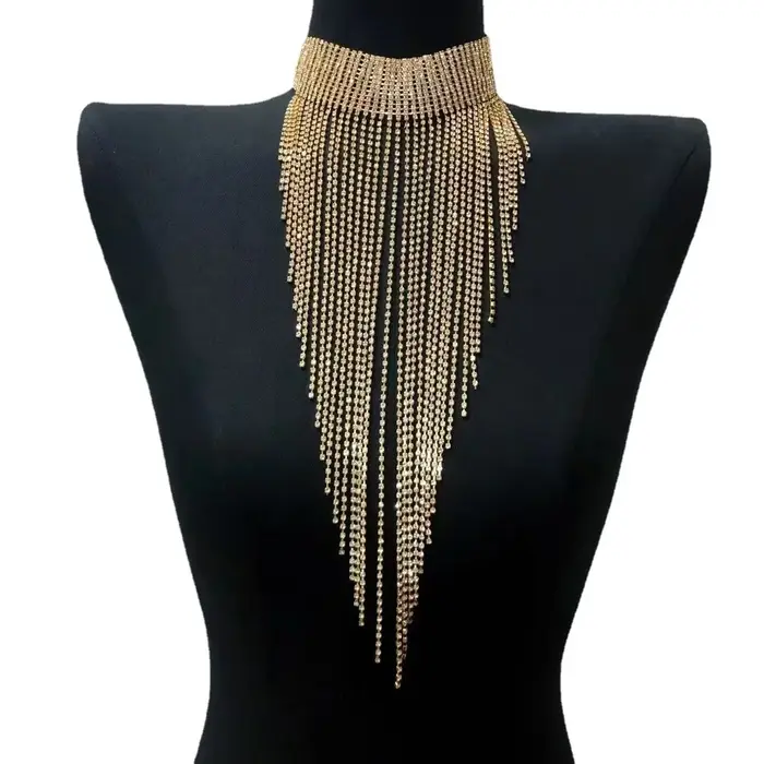 Collier long à pampilles pour femmes