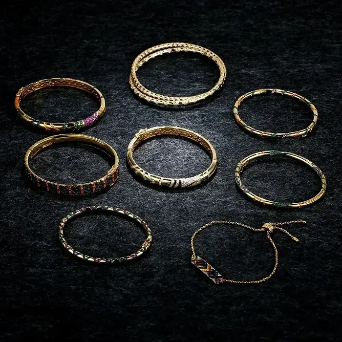 LI KI – Bracelet tribal coloré en argent 925 de haute qualité