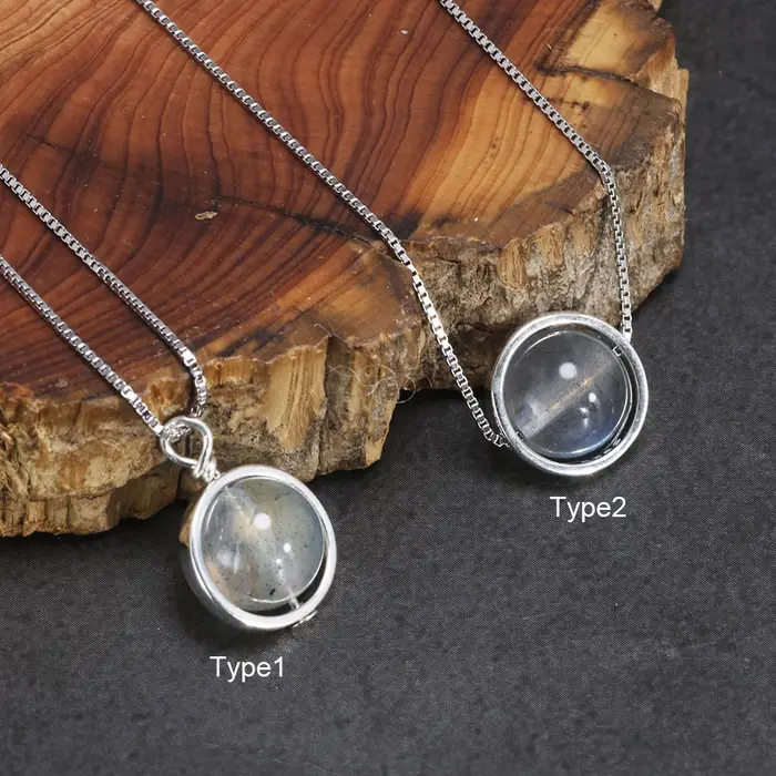 JOSimple-Collier avec Pendentif en Labrumen et Argent Sterling 925 group pour Femme