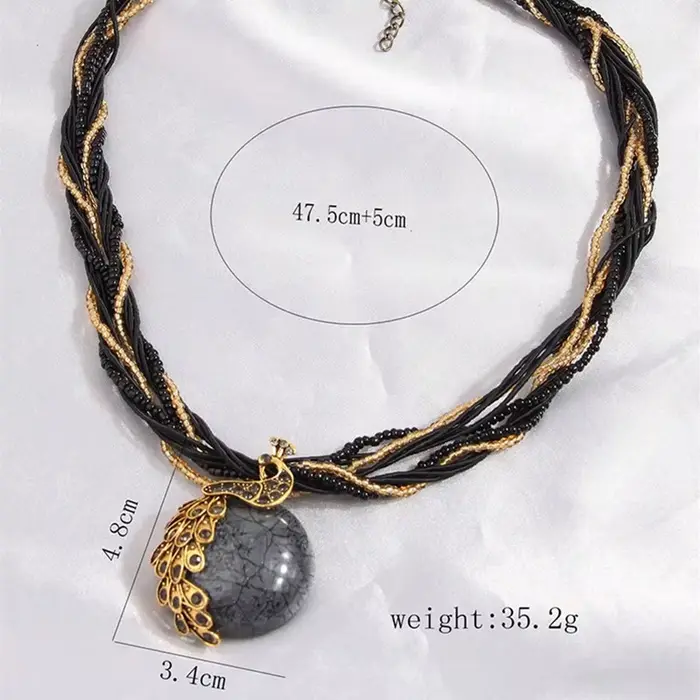 Collier ras du cou ethnique bohème fait à la main avec perles multicouches en cristal pour femmes occasions spéciales