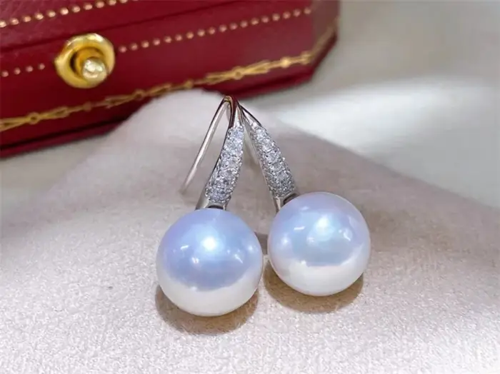 Boucles d'oreilles en perles noires de la mer du sud pour femmes, bijoux en argent regardé 925, supe