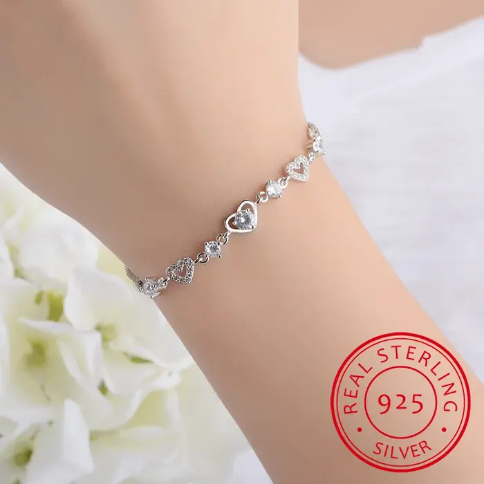 Bracelet en cristal pour femmes, Style doux, tendance, en argent Sterling 925, pour filles, nouvelle