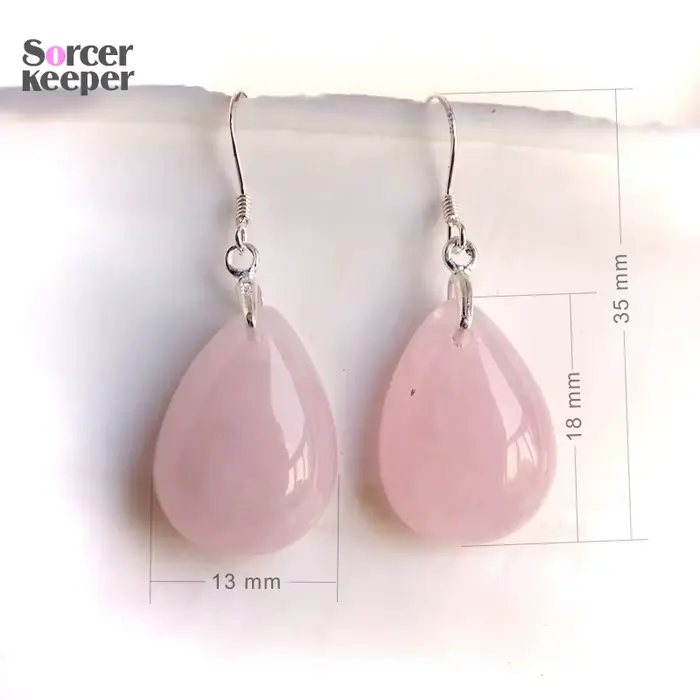 Boucles d'oreilles Quartz Rose pour femmes, bijoux en argent Sterling 100% véritable, mode, PS467, 925