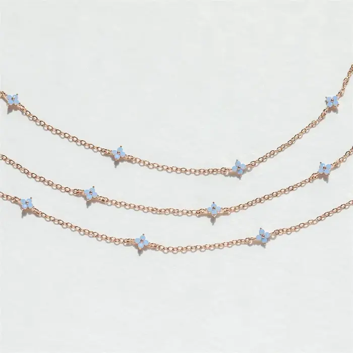 Collier Fleur Bleue Populaire 2026 pour Femme