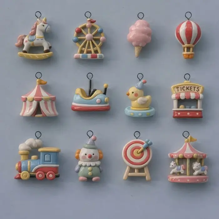 Breloques DIY pour bijoux thème manège de parc d'attractions style classique personnalisables pour femmes occasions spéciales et cadeaux
