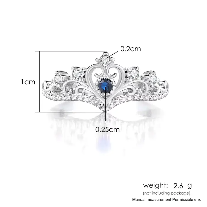 Bagues couronne de princesse pour adolescentes et femmes